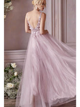Ladivine CD0181 - Floral Appliqui Prom Dress