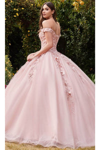 Ladivine CD0185 - Layered Tulle Ballgown with Off-Shoulder Style - Prom