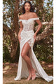 Ladivine CD0186W - Illusion Off-Shoulder Wedding Dress - Prom