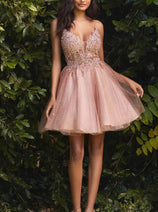 Ladivine CD0189 - V-Neck Cocktail Prom Dress