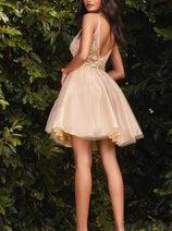 Ladivine CD0189 - V-Neck Cocktail Prom Dress