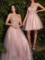 Ladivine CD0190 - Beaded Short Cocktail Dress