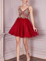Ladivine CD0190 - Beaded Short Cocktail Dress
