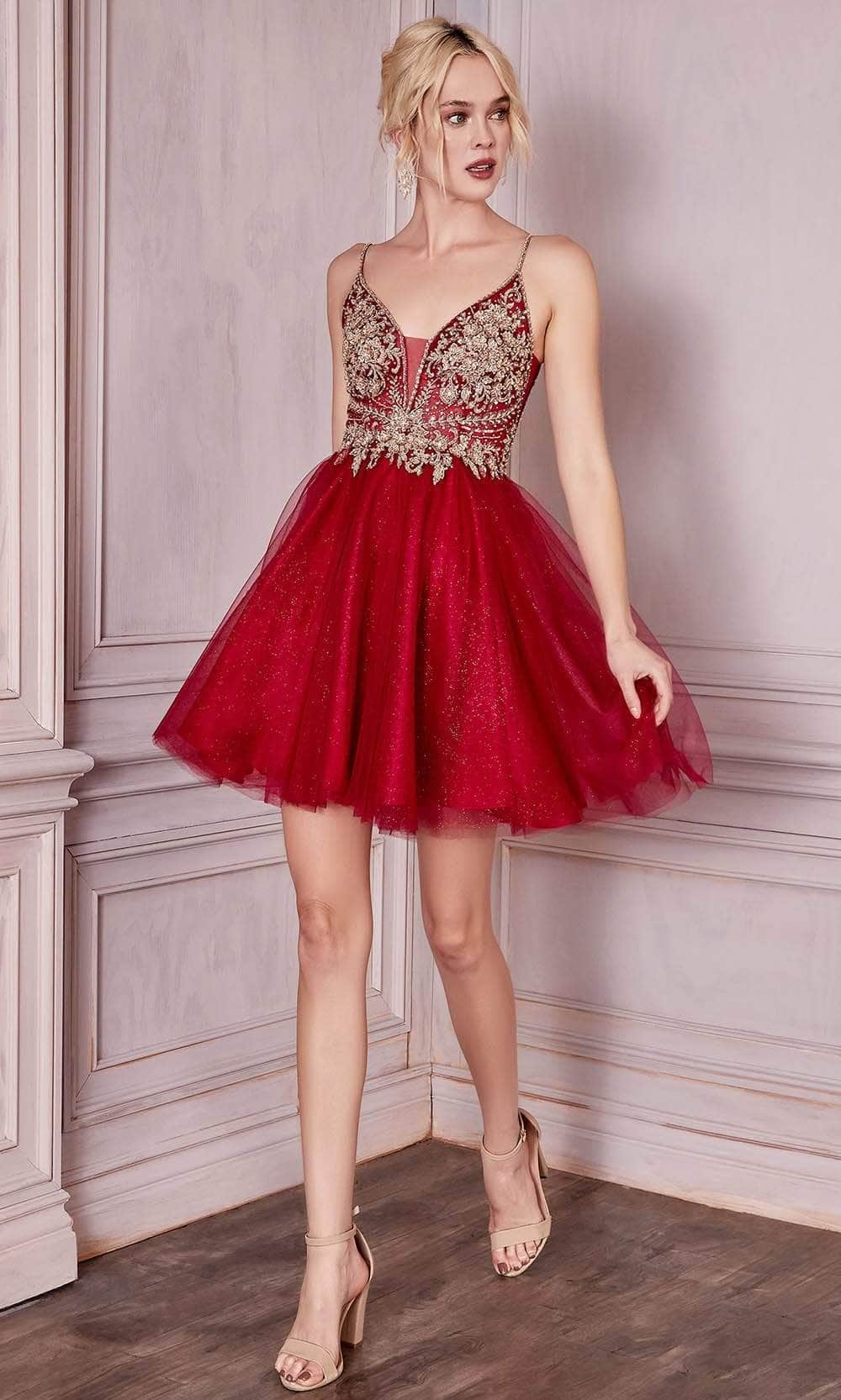Ladivine CD0190 - Beaded Short Cocktail Dress - Prom