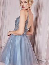 Ladivine CD0190 - Beaded Short Cocktail Dress