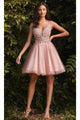 Ladivine CD0190 - Lace Bodice Cocktail Gown - Prom