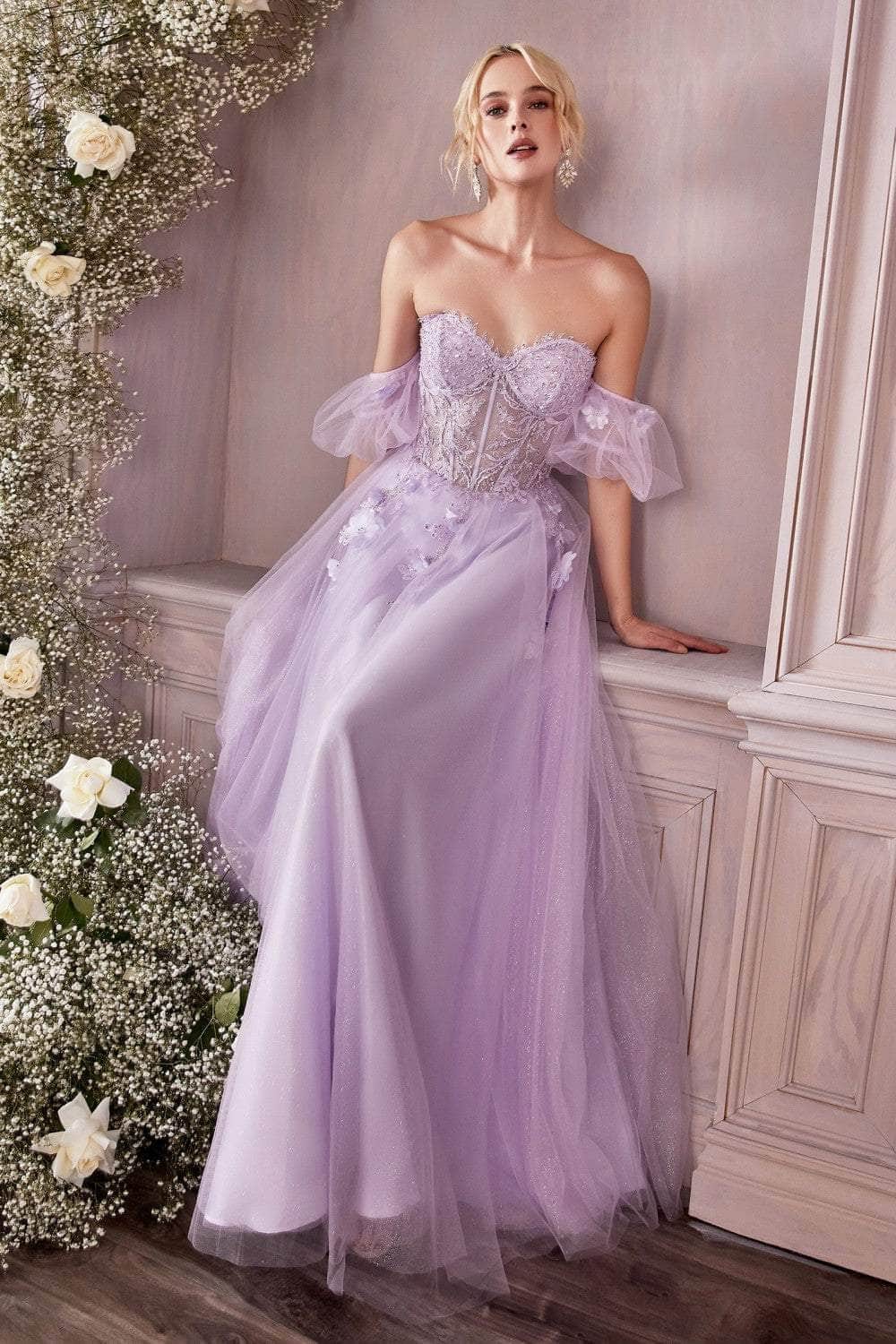 Ladivine CD0191 - Beaded Strapless Corset Prom Dress - Prom