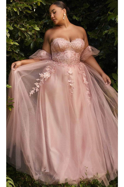 Ladivine CD0191C - Glitter Print A-Line Prom Dress - Prom