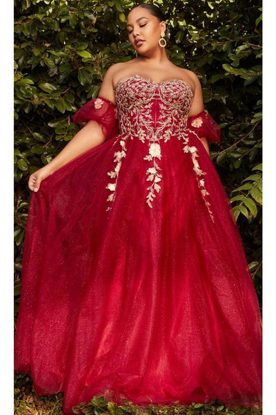 Ladivine CD0191C - Glitter Print A-Line Prom Dress - Prom