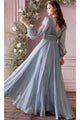 Ladivine CD0192 - Chiffon Dress with Bishop Sleeves - Prom