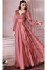 Ladivine CD0192 - Chiffon Dress with Bishop Sleeves - Prom