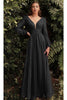 Ladivine CD0192 - Chiffon Dress with Bishop Sleeves - Prom