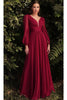 Ladivine CD0192 - Chiffon Dress with Bishop Sleeves - Prom