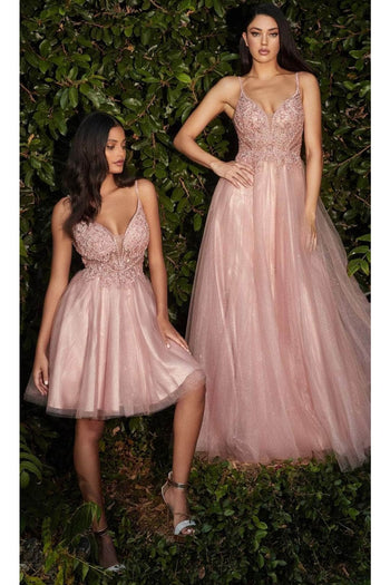 Ladivine CD0195 - Adorned Lace Tulle Prom Evening Dress - Prom