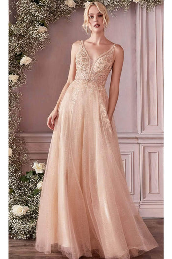 Ladivine CD0196 - Layered Tulle A-Line Prom Gown - Prom