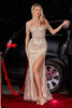 Ladivine CD0203 Sheer Bodice Sweetheart Prom Sequin Gown - Dress