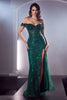 Ladivine CD0203 Sheer Bodice Sweetheart Prom Sequin Gown - Dress