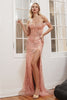 Ladivine CD0203 Sheer Bodice Sweetheart Prom Sequin Gown - Dress