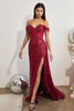 Ladivine CD0203 Sheer Bodice Sweetheart Prom Sequin Gown - Dress