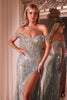 Ladivine CD0203 Sheer Bodice Sweetheart Prom Sequin Gown - Dress