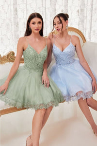 Ladivine CD0213 Spaghetti Strap A-line Birthday Party Dress - Dress