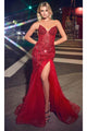 Ladivine CD0214 - Off-Shoulder Gown with Stones - Prom
