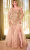 Ladivine CD0214C - V-Neck Mermaid Evening Gown - Prom