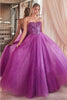 Ladivine CD0217 Corset Bodice Sequin A-Line Pageant Gown - AMETHYST / 4 - Dress