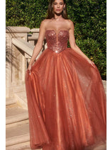 Ladivine CD0217 - Strapless Beaded A-Line Prom Gown