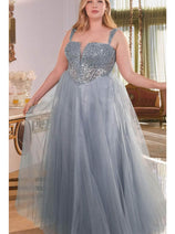 Ladivine CD0217 - Strapless Beaded A-Line Prom Gown