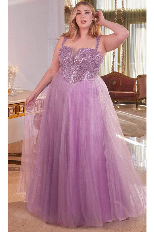 Ladivine CD0217 - Strapless Beaded A-Line Prom Gown - Prom