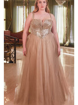 Ladivine CD0217 - Strapless Beaded A-Line Prom Gown