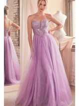 Ladivine CD0217 - Strapless Beaded A-Line Prom Gown