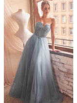 Ladivine CD0217 - Strapless Beaded A-Line Prom Gown