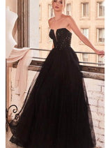 Ladivine CD0217 - Strapless Beaded A-Line Prom Gown