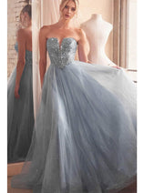 Ladivine CD0217 - Strapless Beaded A-Line Prom Gown