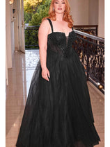 Ladivine CD0217C - Sparkling Basque Evening Gown