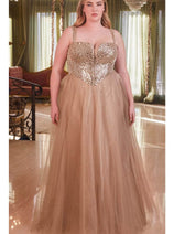 Ladivine CD0217C - Sparkling Basque Evening Gown