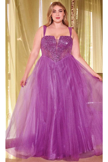 Ladivine CD0217C - Sparkling Basque Evening Gown - Prom