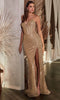 Ladivine CD0227 - Sequined V-Neck Prom Gown with Plunge - Prom