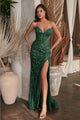 Ladivine CD0227 Strapless Side Cut-out Beaded Embellished Gown - EMERALD / 2 Dress