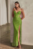 Ladivine CD0227 Strapless Side Cut-out Beaded Embellished Gown - GREENERY / 2 Dress