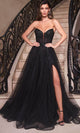 Ladivine by Cinderella Divine Dresses - Ladivine CD0230 Embellished Appliqué A-Line Gown - Prom