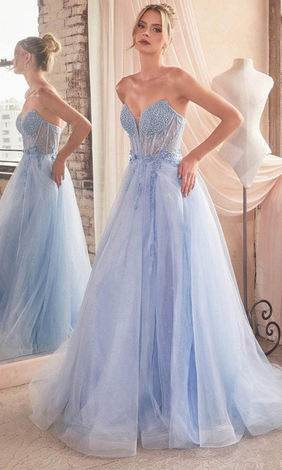 Ladivine by Cinderella Divine Dresses - Ladivine CD0230 Embellished Appliqué A-Line Gown - Prom