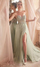Ladivine by Cinderella Divine Dresses - Ladivine CD0230 Embellished Appliqué A-Line Gown - Prom