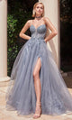 Ladivine by Cinderella Divine Dresses - Ladivine CD0230 Embellished Appliqué A-Line Gown - Prom