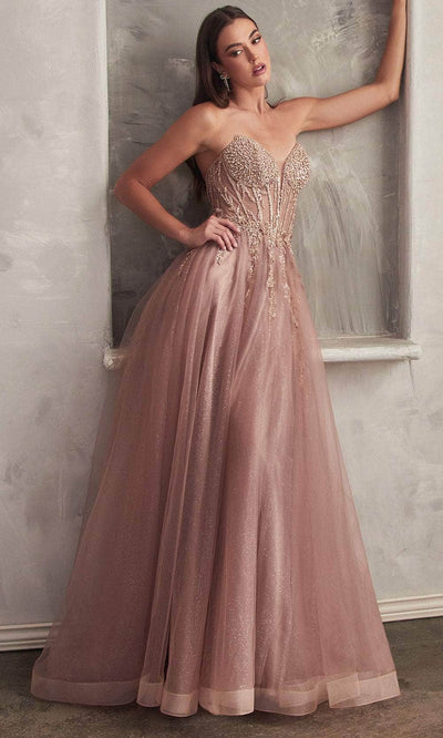 Ladivine by Cinderella Divine Dresses - Ladivine CD0230 Embellished Appliqué A-Line Gown - Prom