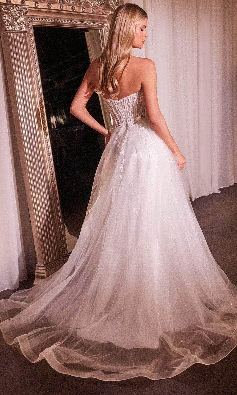 Ladivine CD0230W - Strapless V-Neck Bridal Dress - Prom