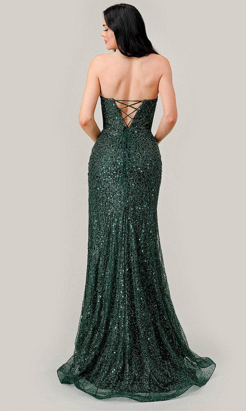 Ladivine CD0233 - Strapless Prom Gown with Mesh Panels - Prom