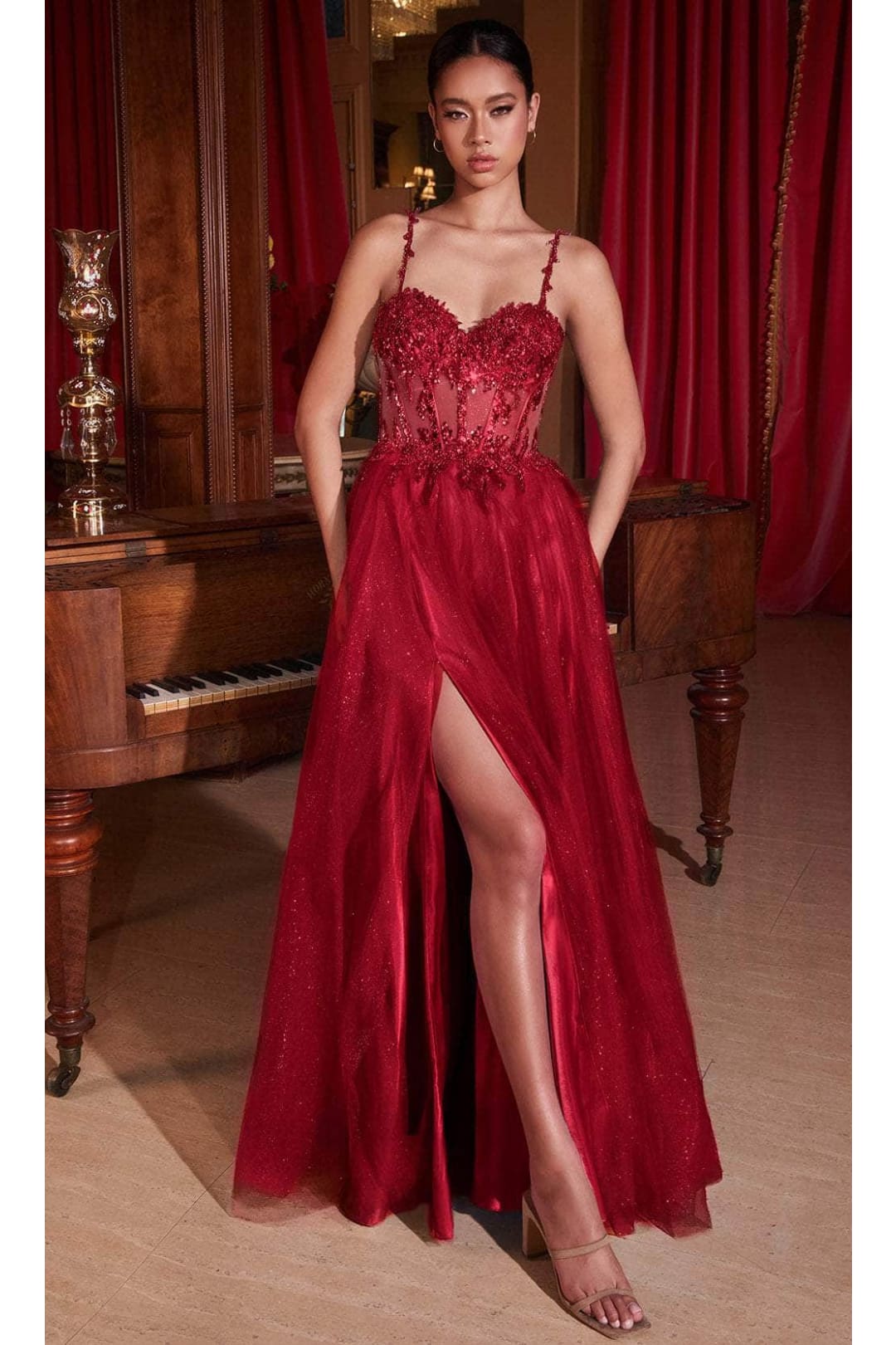 Ladivine CD0234 - Illusion Sweetheart Prom Dress - Prom